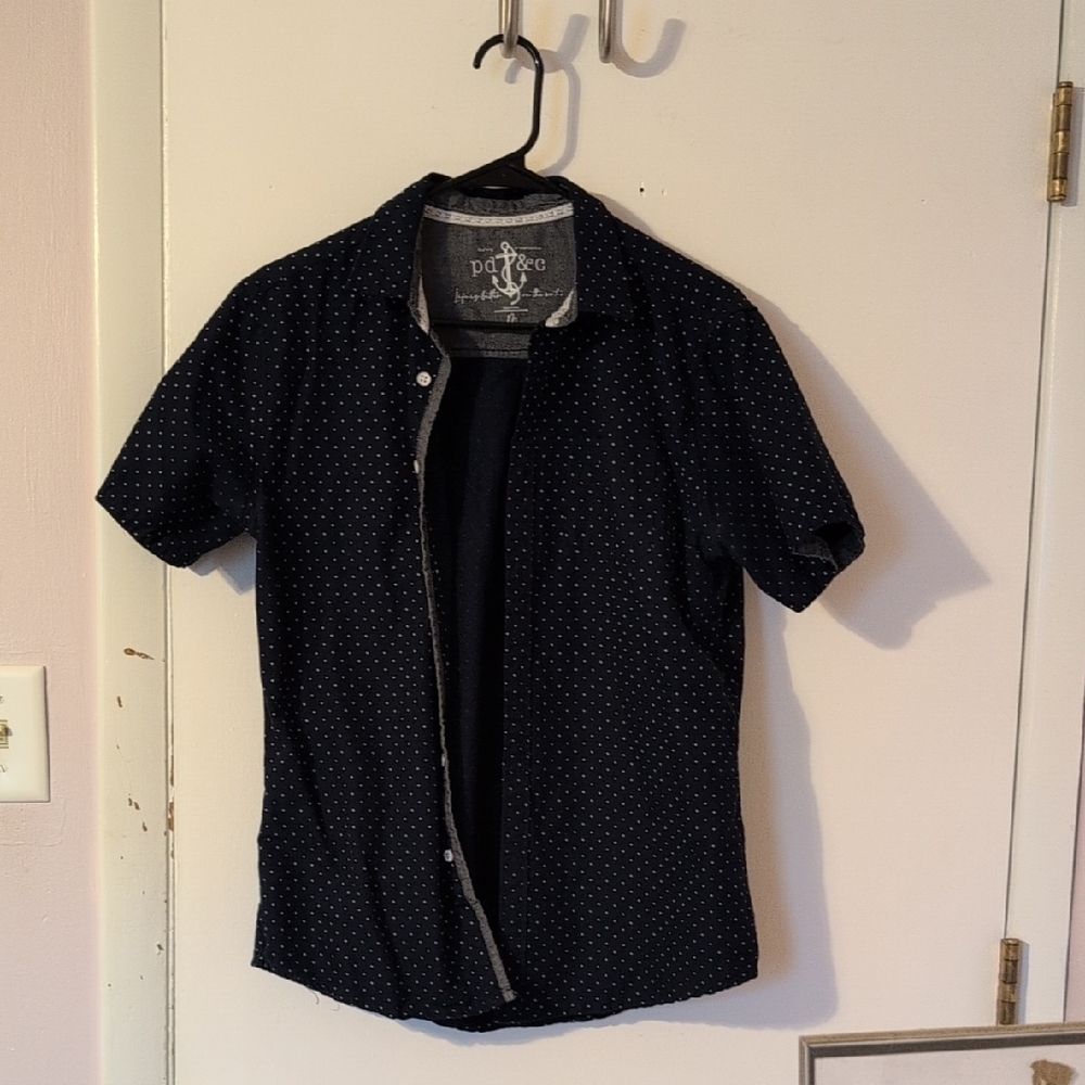PD&C Navy Polka Dot Shirt